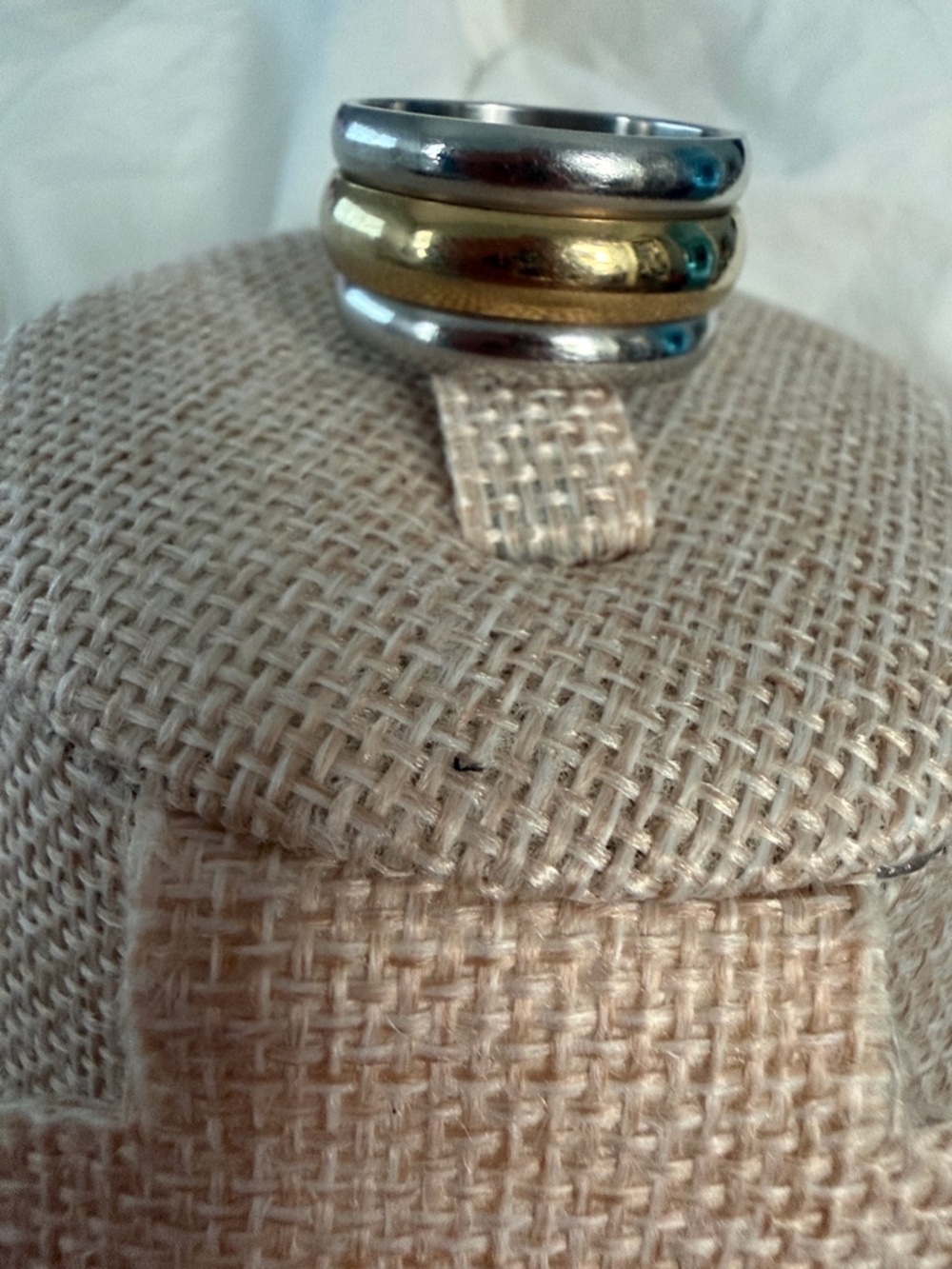 Source Unknown Two-Tone Stacked Ring in Silver and Gold